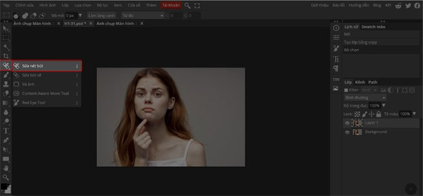 Press the J key to use the Pen Stroke Correction tool