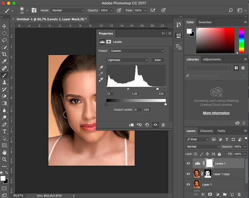 reduce the transparency of the layer