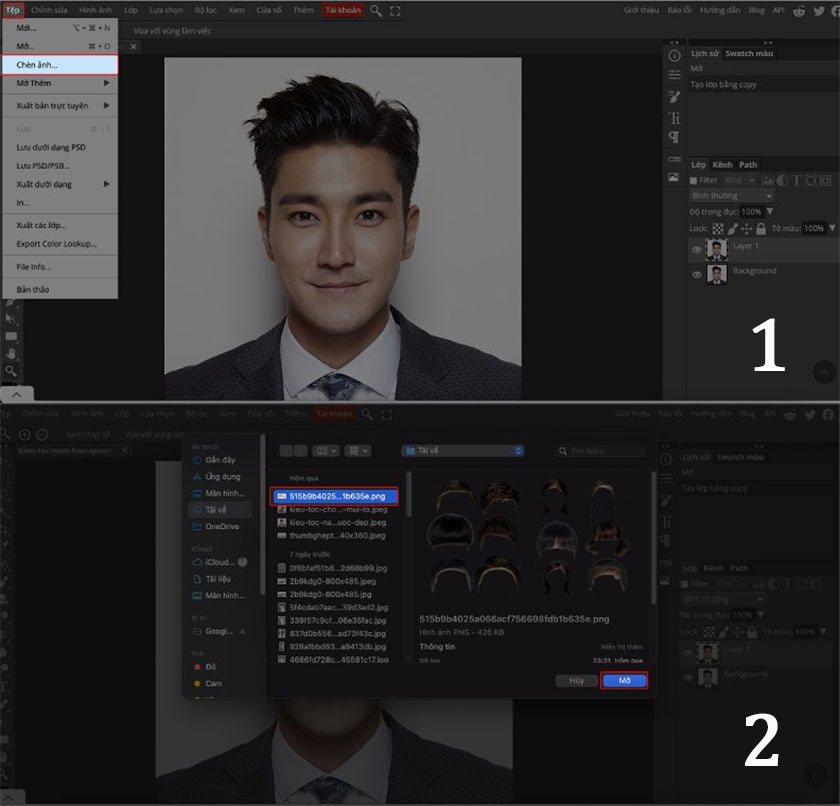 Select the hair model you want to transplant