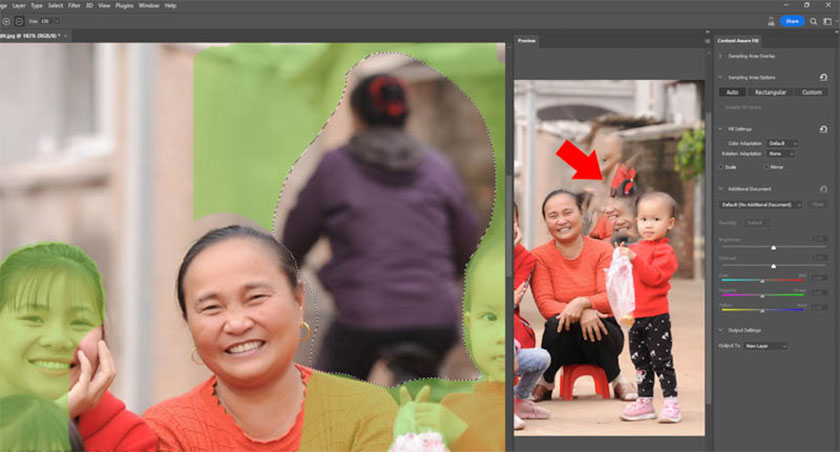 remove people with Contents Aware Fill