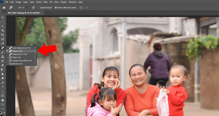 select the Remove Tool