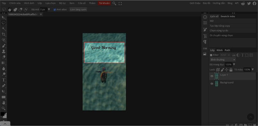 Move the mouse over the selected area to the area to be deleted