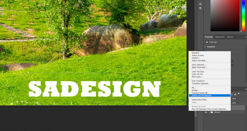 Photoshop will automatically delete the Logo