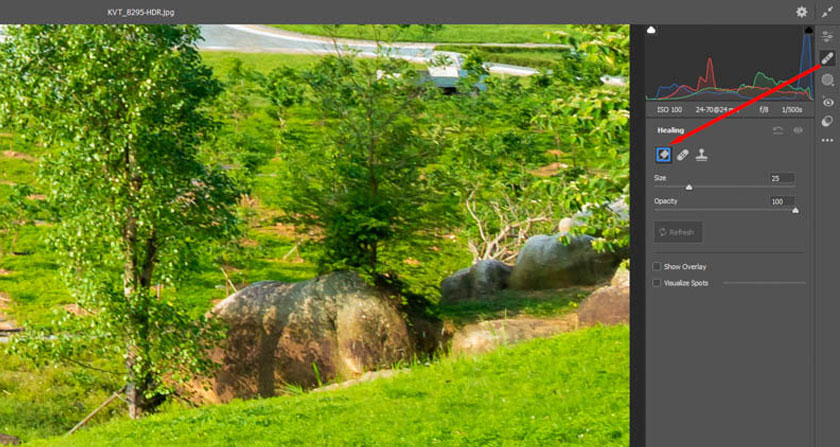 Size to change the size and adjust the Opacity to suit the image