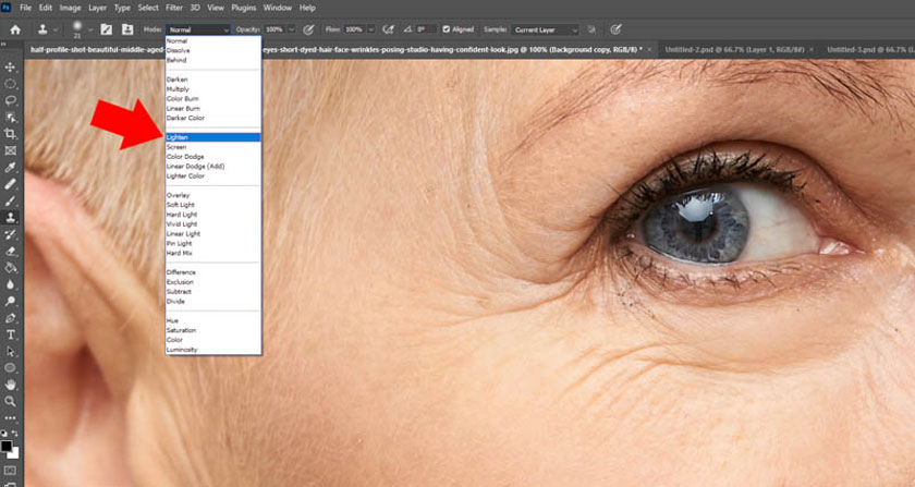 use Lighten mode to make the photo more natural