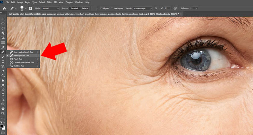 click Healing Brush Tool