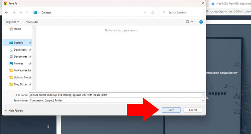 Choose a storage location and click Save