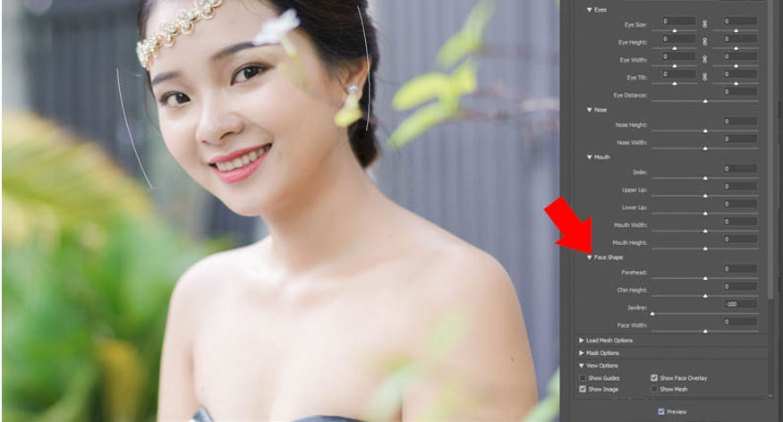 drag Face Width to the left to make your face slimmer