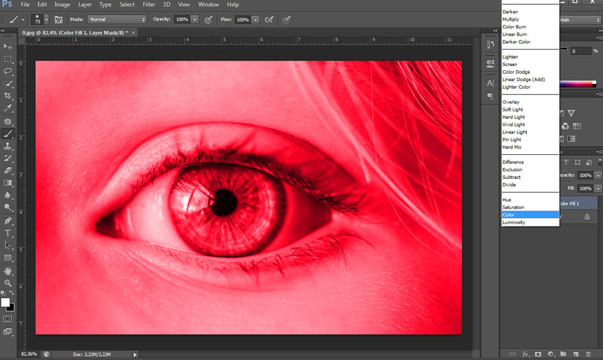 Click on Layer Solid Color