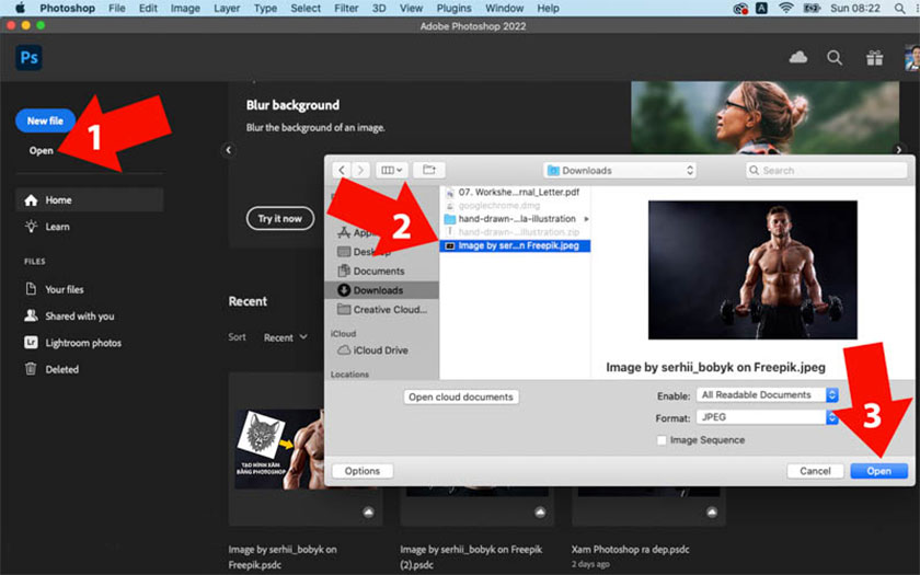 select the photo and click Open (3)