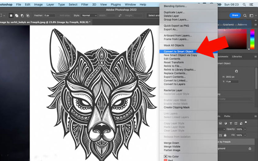 select Convert to Smart Object