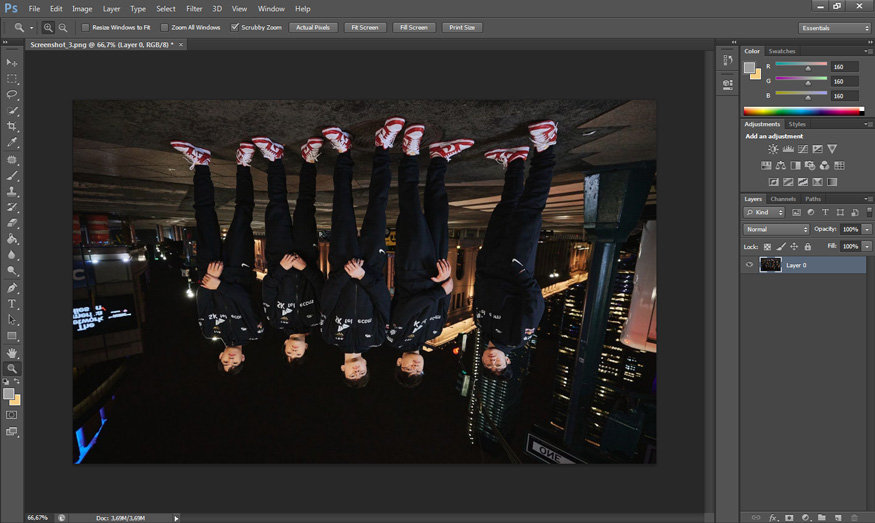 flip images upside down in Photoshop and flip images horizontally to the left