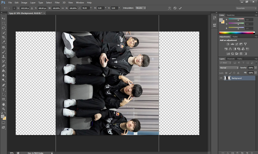 Allows you to rotate the image 90° following the clockwise