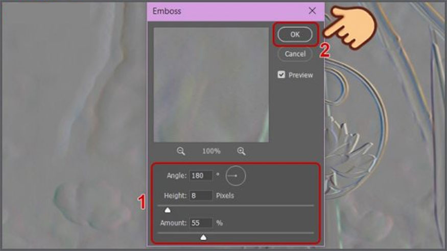 Adjust the parameters as shown and click OK