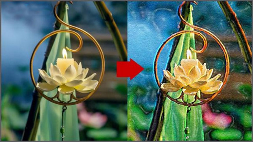 Switch the image to Vivid Light blending mode to overlap the layer below