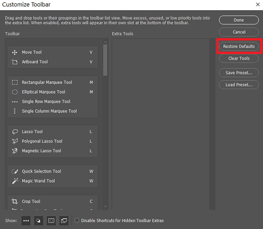 select Toolbar