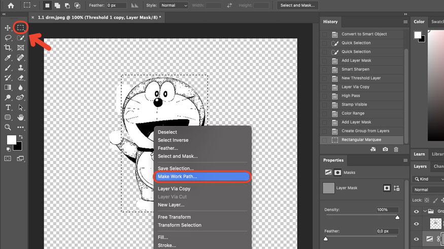 Select Mask Work Path