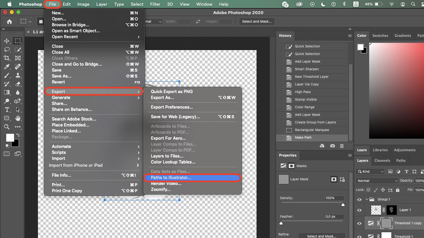 Select Path to Illustrator