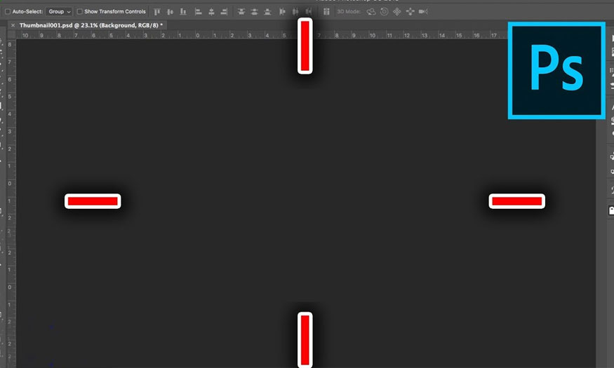 How to center in Photoshop 
