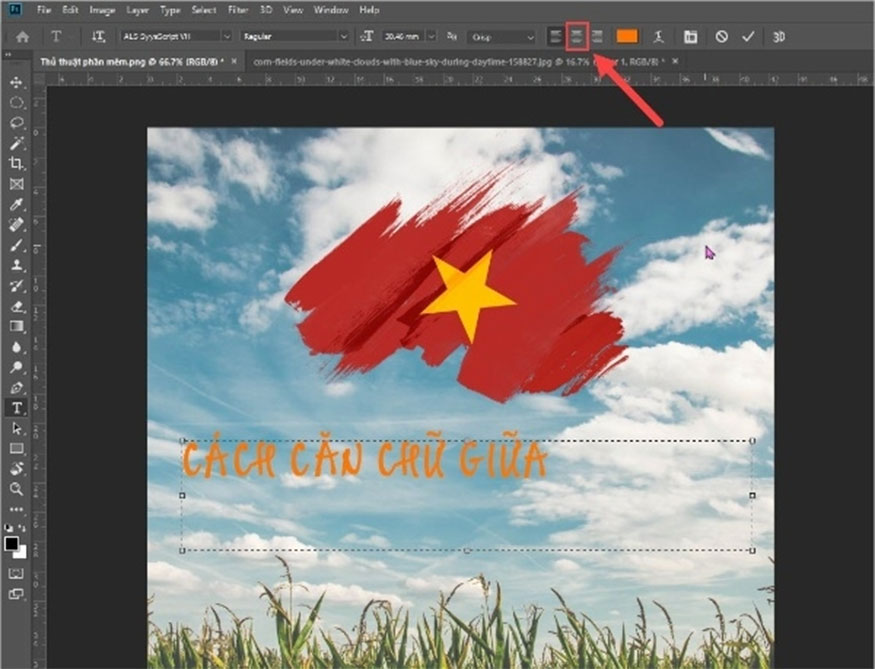 Center Text to align the text