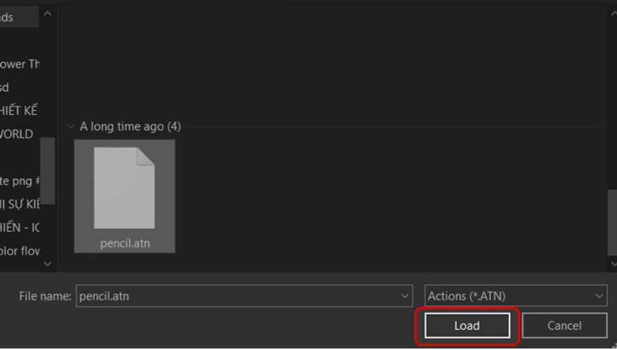 Select the “.atn” file and then select Load to install.