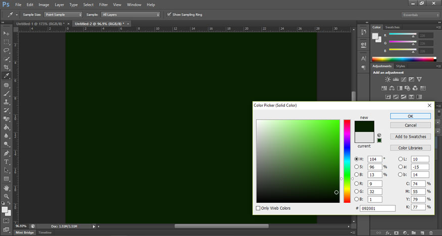 choose green and then click OK