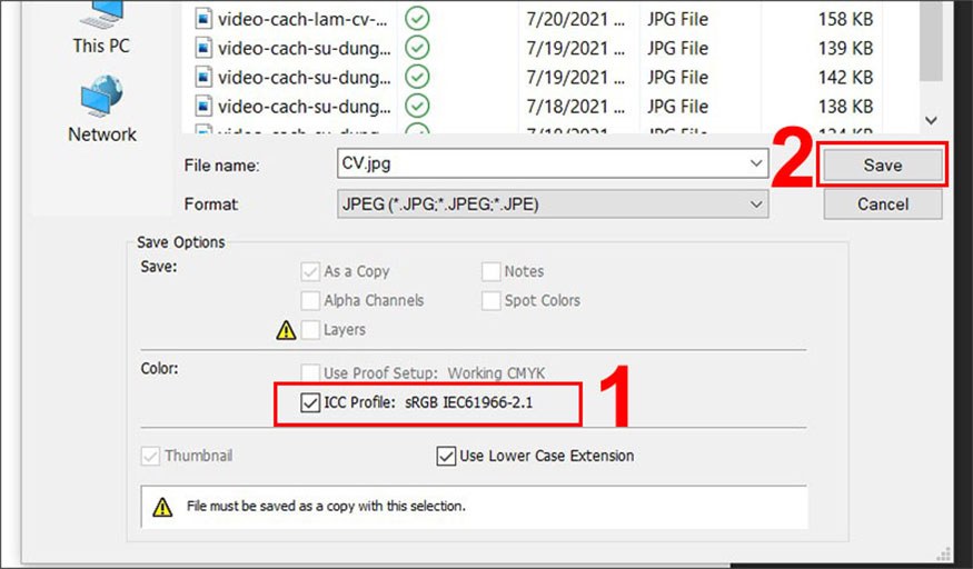 How to export high quality CV on Photoshop
