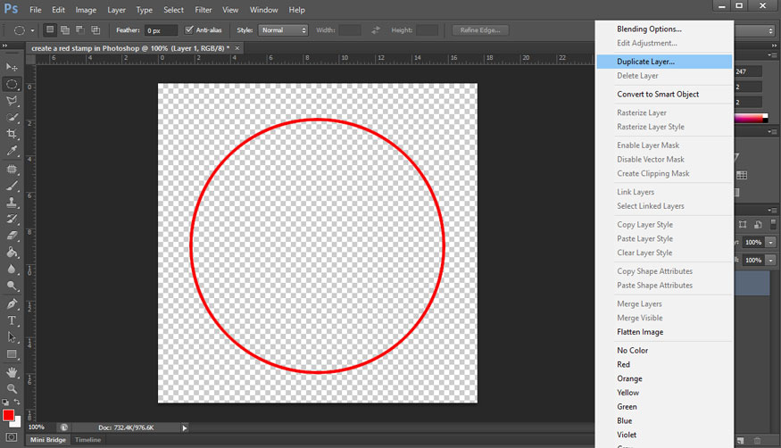 select Duplicate layer