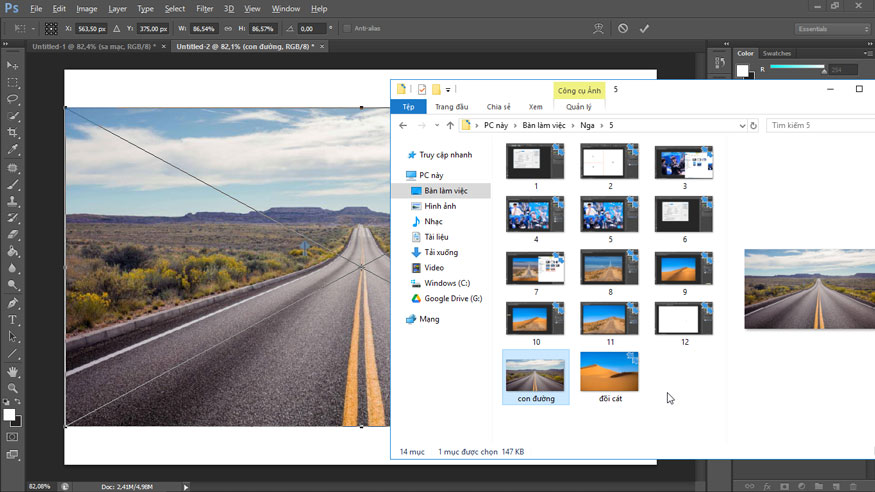 Then select 2 photos to merge