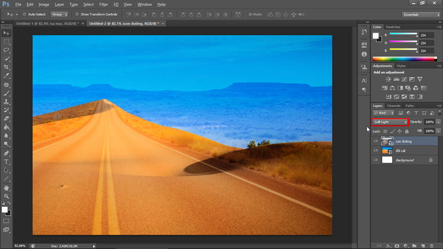 Soft Light mode increases contrast