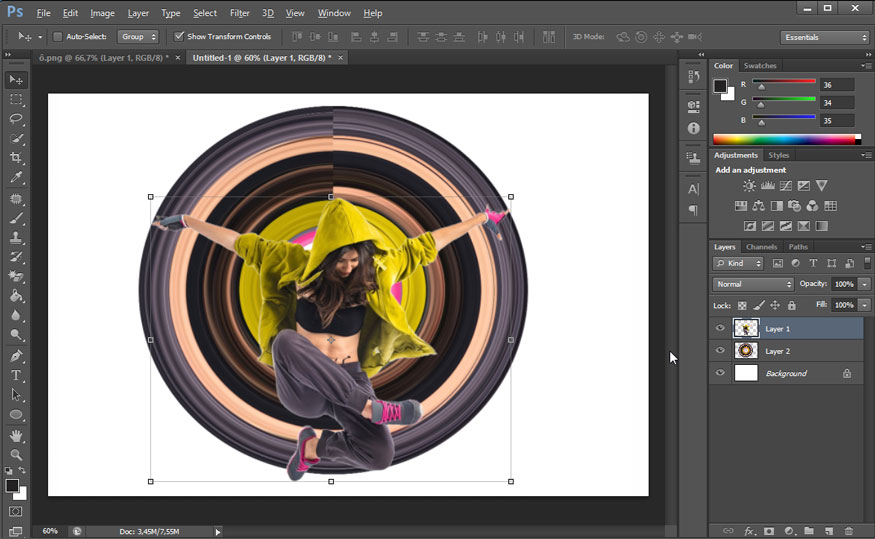 Adjust the size of the new pixel circle