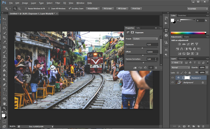 : Adjust Exposure parameters depending on your photo