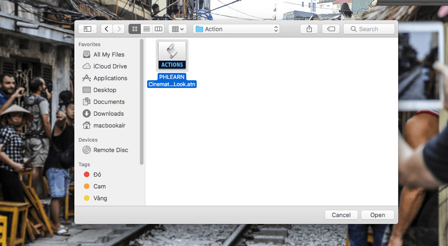 Open to load this Action into Photoshop software