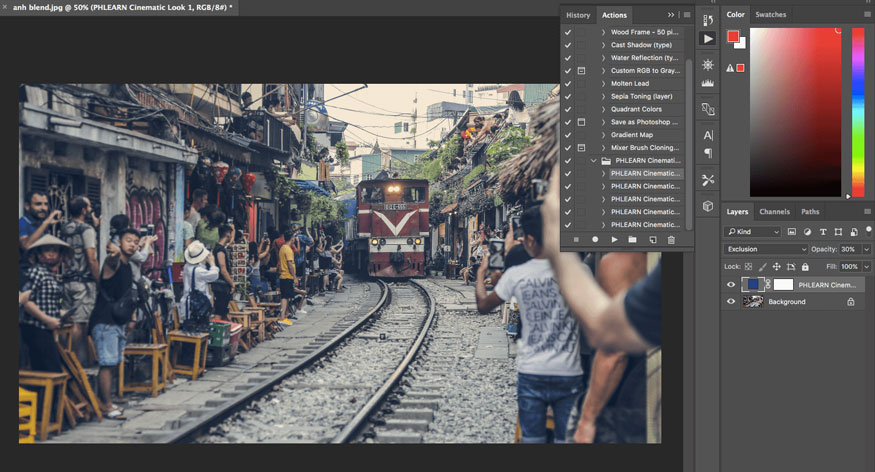 The new Action file will automatically display in the Action panel.
