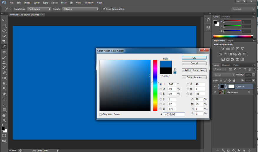 Choose a blue color