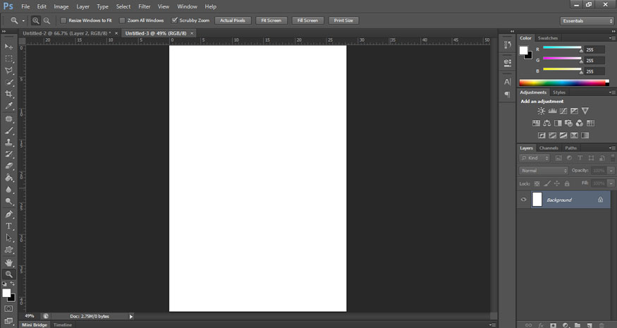 create a working file to create the fruit slice effect in Photoshop