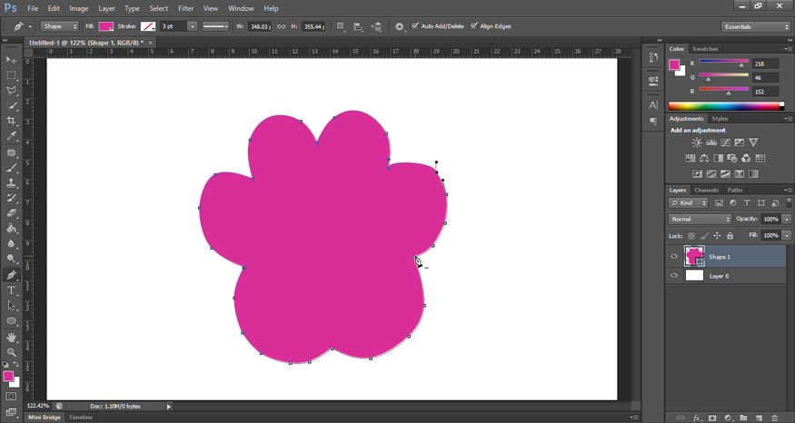 put an anchor point in the middle of the line you just created