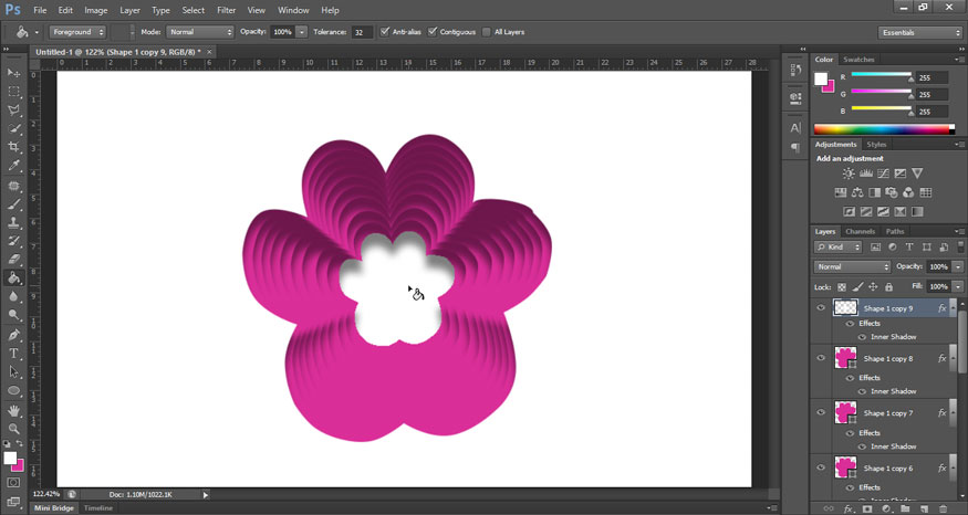 that the innermost layer should match the background color