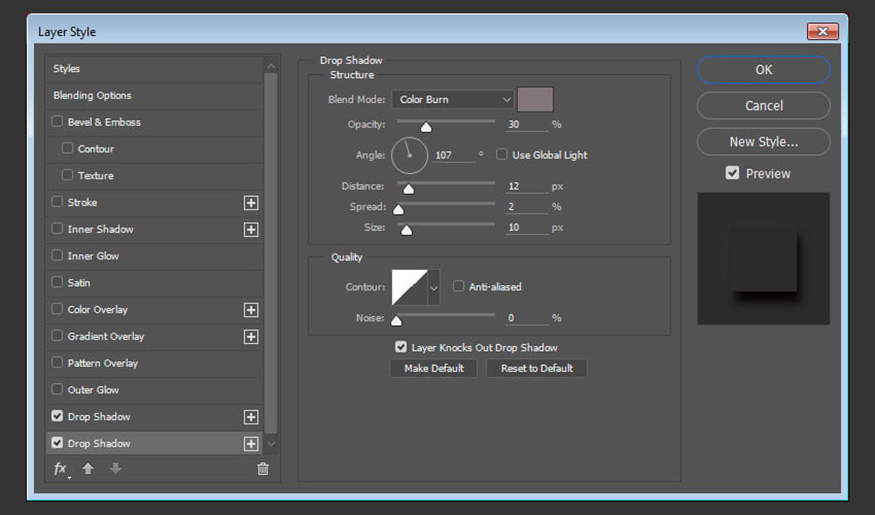 create another Drop Shadow effect