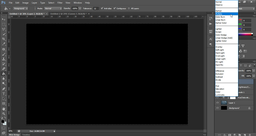 change the Blend Mode to Multiply.