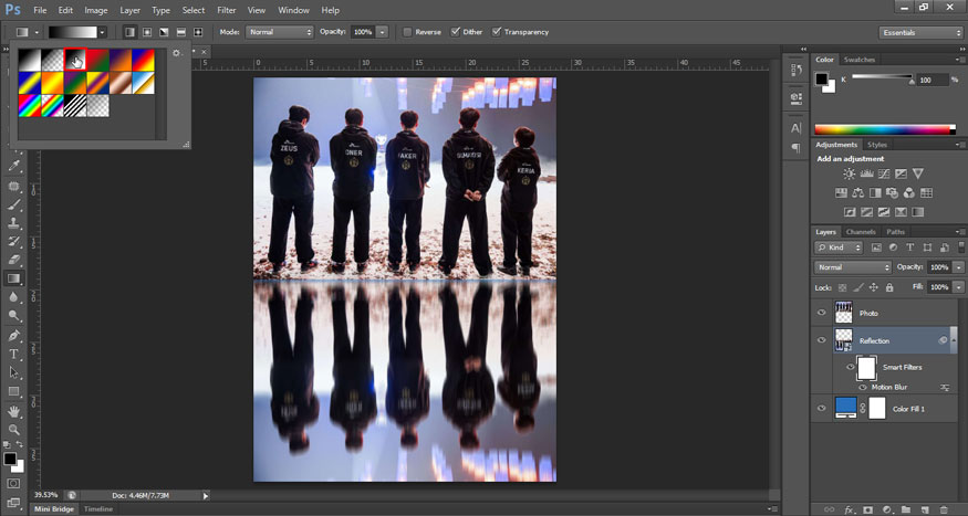This will select the gradient and close the Gradient Picker.