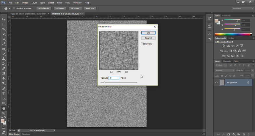 set Radius value as 2 pixel