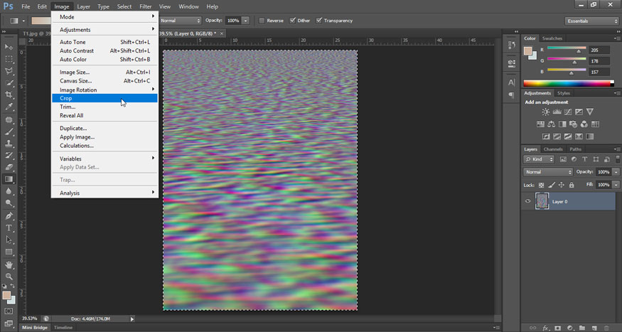 Then at Image select Crop