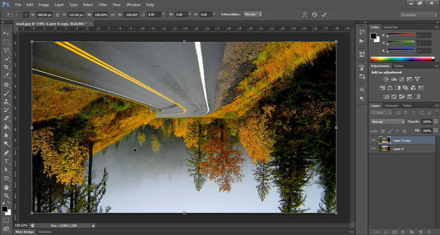 At this point we will get the inverted image as shown below.