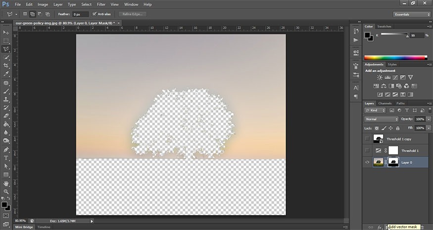 selecting Add layer mask