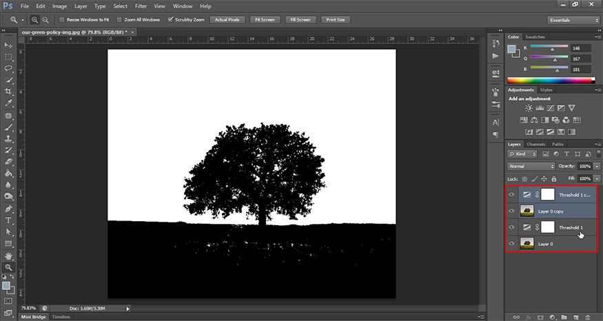 press Ctrl + J to duplicate both of these layers