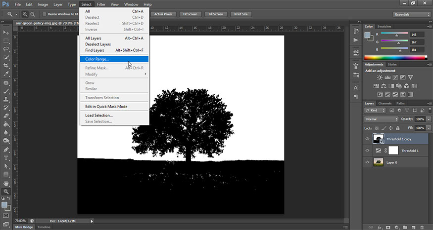 Color range…