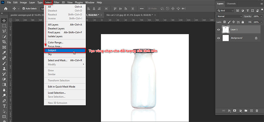 Subject to separate the object from the background.