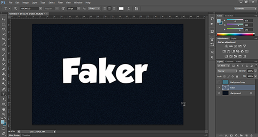 Select the Horizontal Type Tool