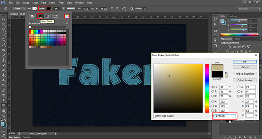 click on the Color Picker icon